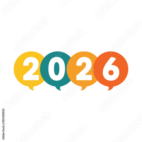 3D golden 2026 new year discount and sale sign illustration. The minimalist design emphasizes the playful 2026