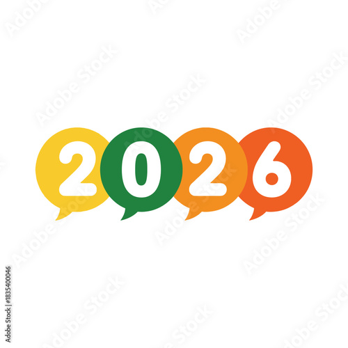 3D golden 2026 new year discount and sale sign illustration. The minimalist design emphasizes the playful 2026