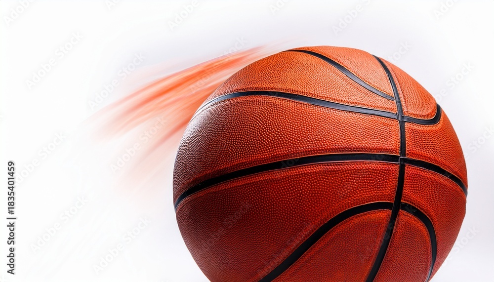 Fototapeta premium basketball in motion on white background ai