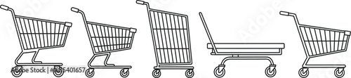 Shopping carts trolleys retail commerce grocery market store purchase sale
