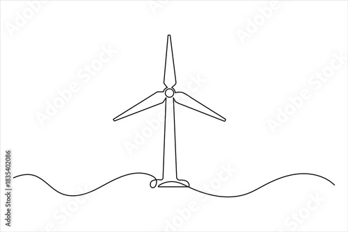 Green energy, simple single-line illustration
