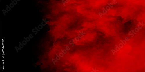 Abstract red smoke texture in dark sky with light from a burning explosion