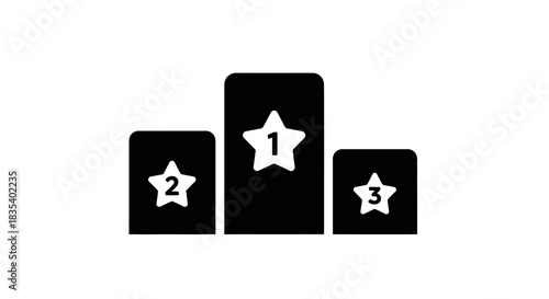 Ranking Podium Icon – Winner Award Platform Symbol for Competition, Achievement, and Sports