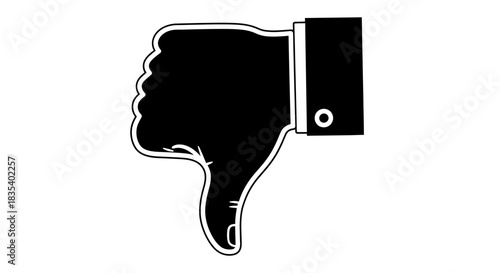 Thumbs Down Icon – Negative Feedback Dislike Symbol for Reviews, Reactions, and UI Design