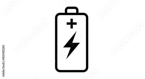 Battery Power Icon – Energy Charge Symbol for Tech, Electricity, and Device Graphics