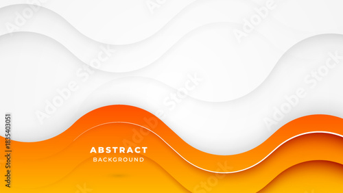 Modern Wave Abstract Orange White Background