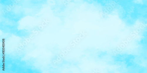 Bright blue sky with fluffy white clouds creating a peaceful cloudscape on a clear summer day