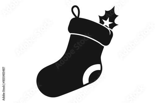 Christmas soks silhouette vector, soks black symbol
