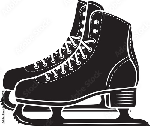 A pair of ice skates on a white background.