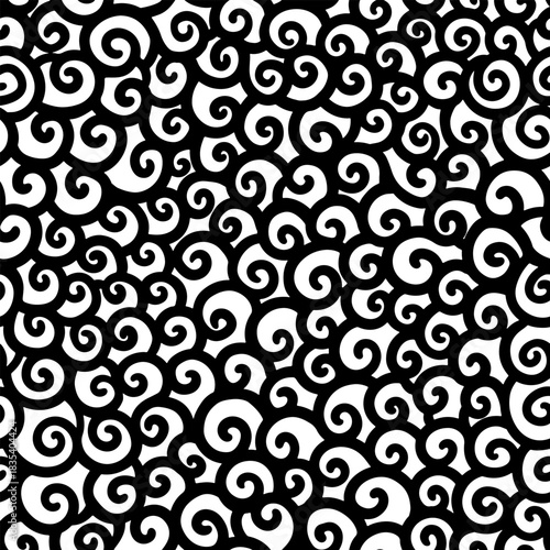 Bold hand drawn swirl seamless vector pattern with graphic spirals for striking modern prints