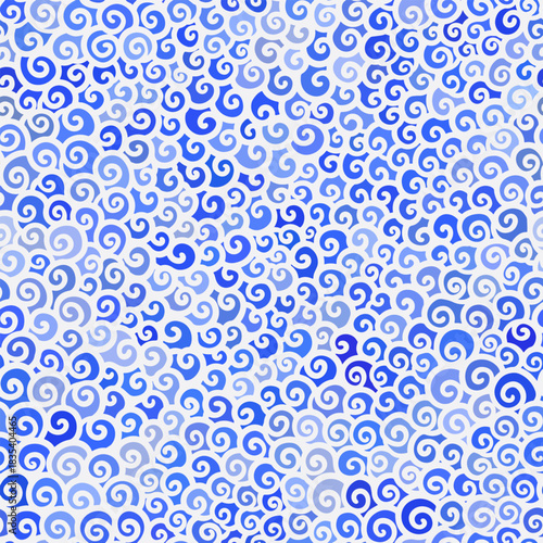 Wallpaper Mural Bright cobalt and ultramarine swirl seamless pattern inspired by summer seaside mood and fresh Santorini style Torontodigital.ca