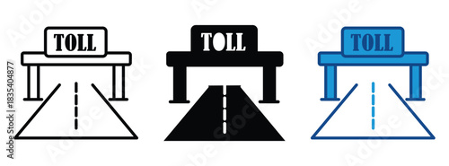 Road toll icon set. Flat design style. Graphic design ,vector  illustration.