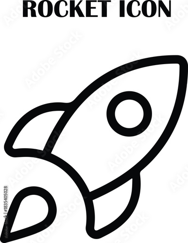 Rocket icon vector symbolizing launch, startup growth, innovation, and fast progress—perfect for technology, business, and creative project interfaces.