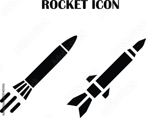 Rocket icon vector symbolizing launch, startup growth, innovation, and fast progress—perfect for technology, business, and creative project interfaces.