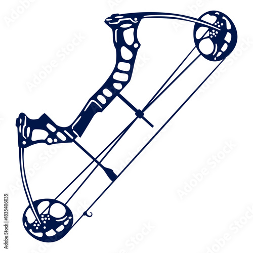 Strung Detailed Compound Bow