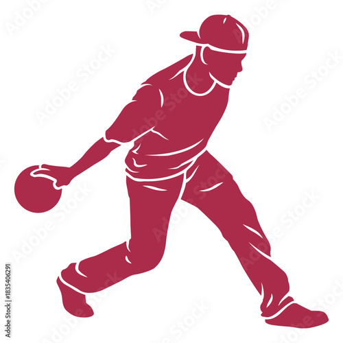 Teen bowling people silhouette