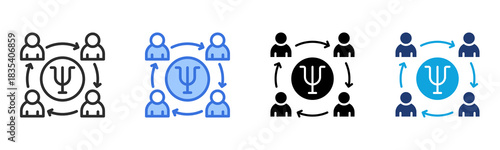 Psychology Group icon Multi Style Vector Illustration