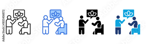 Psychotherapy icon Multi Style Vector Illustration