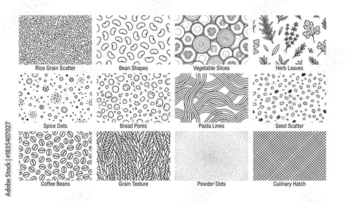 Twelve Unique Hand Drawn Organic Textures Set Patterned Background Array
