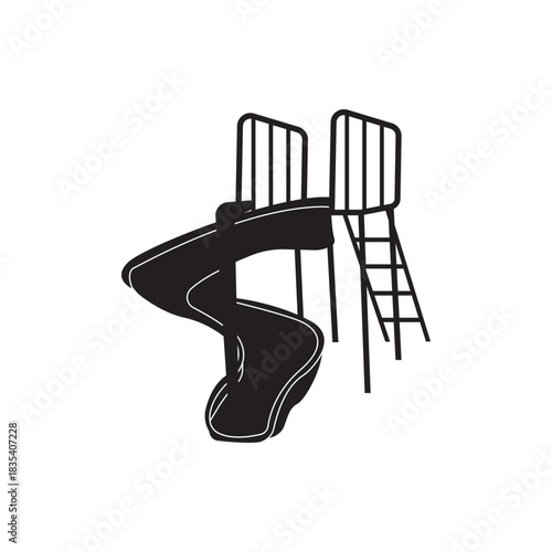 Playground Icon Silhouette Illustration. Children Vector Graphic Pictogram Symbol Clip Art. Doodle Sketch Black Sign.