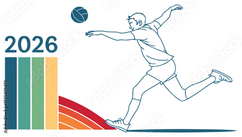 Minimalist Green Soccer Field or Football Pitch Abstract Background