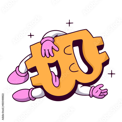 Bitcoin dead cartoon character