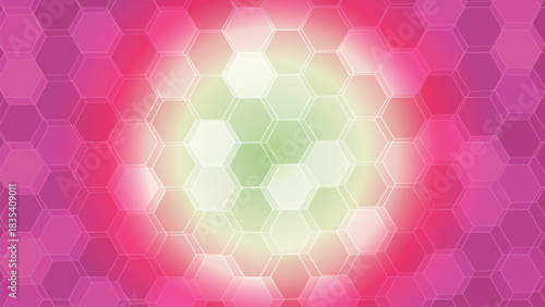 Abstract pink and white hexagonal pattern with soft focus and blurry edges creating a dreamy and ethereal effect for backgrounds