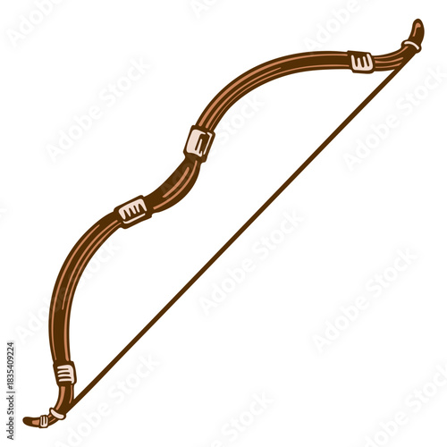 Detailed vintage archery bow