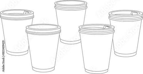 Coffee cups drink beverage disposable takeaway caffeine hot paper container