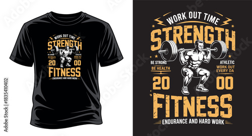 Strength fitness T-shirt design