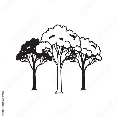 Vector tree silhouette