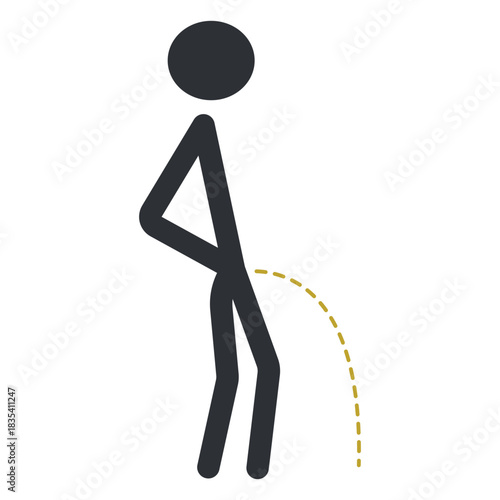 Stick figures drunk guy peeing