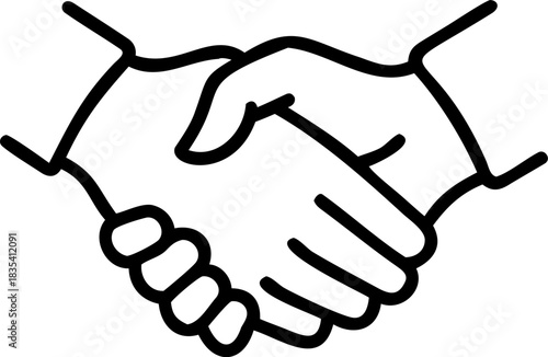 Business handshake vector illustration icon showing two hands shaking
