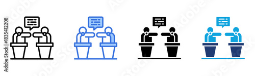 Debate icon Multi Style Vector Illustration