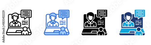 Webinar icon Multi Style Vector Illustration
