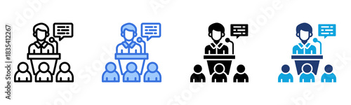 Public Lecture icon Multi Style Vector Illustration