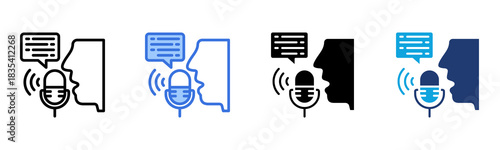Voice Speech icon Multi Style Vector Illustration