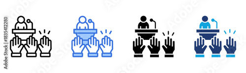 Voting Hands icon Multi Style Vector Illustration