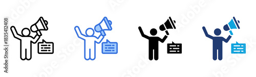 Announcement icon Multi Style Vector Illustration