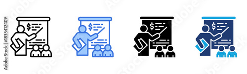 Lecturer icon Multi Style Vector Illustration