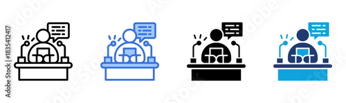 Press Conference icon Multi Style Vector Illustration