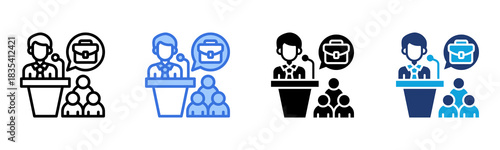 Public Speaking icon Multi Style Vector Illustration