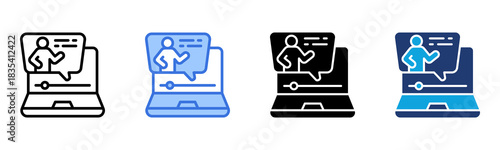 Online Presentation icon Multi Style Vector Illustration