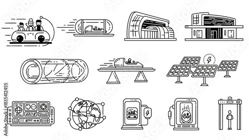 Futuristic transportation and technology concept illustration showcasing innovation and