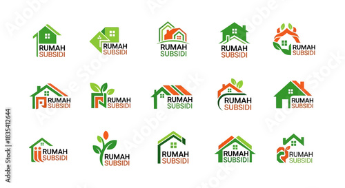 Collection of Creative 'Rumah Subsidi' Logo Designs Showcasing Affordable Housing Concepts