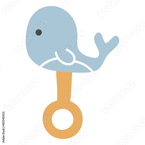 Whale rattle kids toy