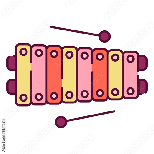 Toys color stroke xylophone