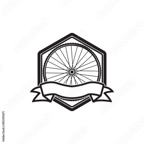 Vintage and modern bicycle shop logo badges and labels. Isolated vector bicycle wheels. Bicycle shop and repair logos.