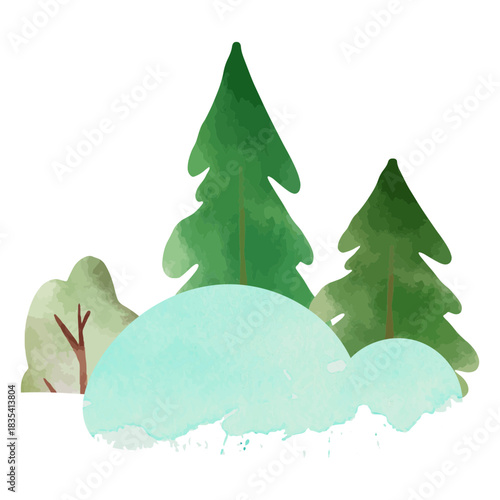 Winter weather trees snow nature