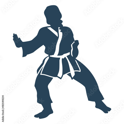 Karate pose martial art simple people